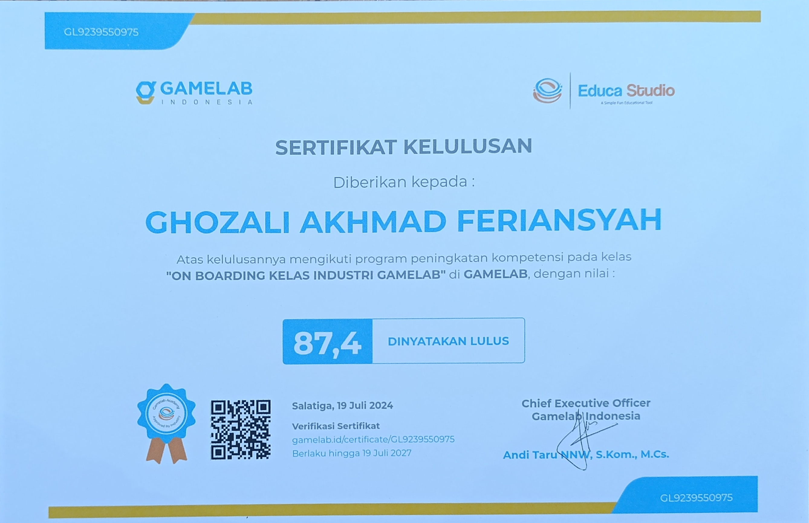Sertifikat Gamelab 1
