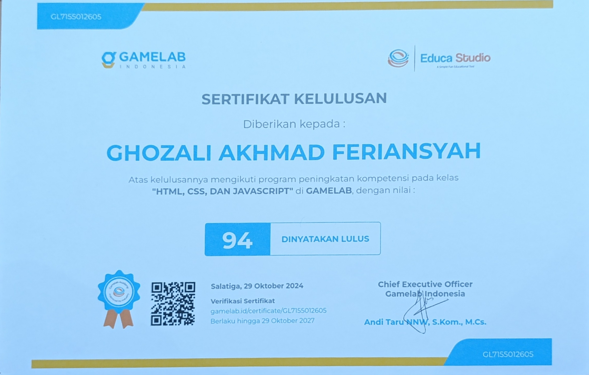 Sertifikat Gamelab 2