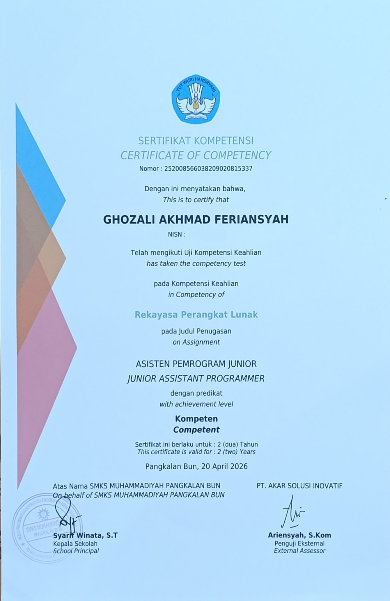 Sertifikat UKK